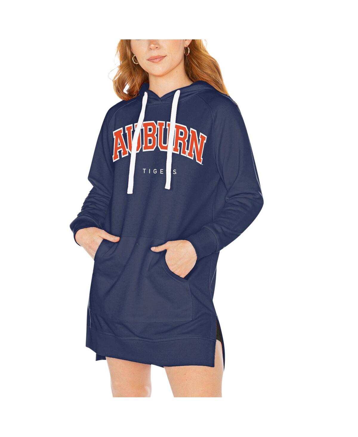 Shop Gameday Couture Women's  Navy Auburn Tigers Take A Knee Raglan Hooded Sweatshirt Dress