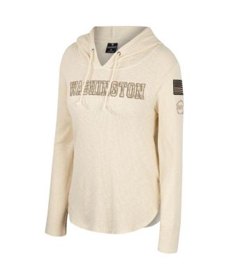 Women's Cream Washington Huskies OHT Military-Inspired Appreciation Casey Raglan Long Sleeve Hoodie T-shirt