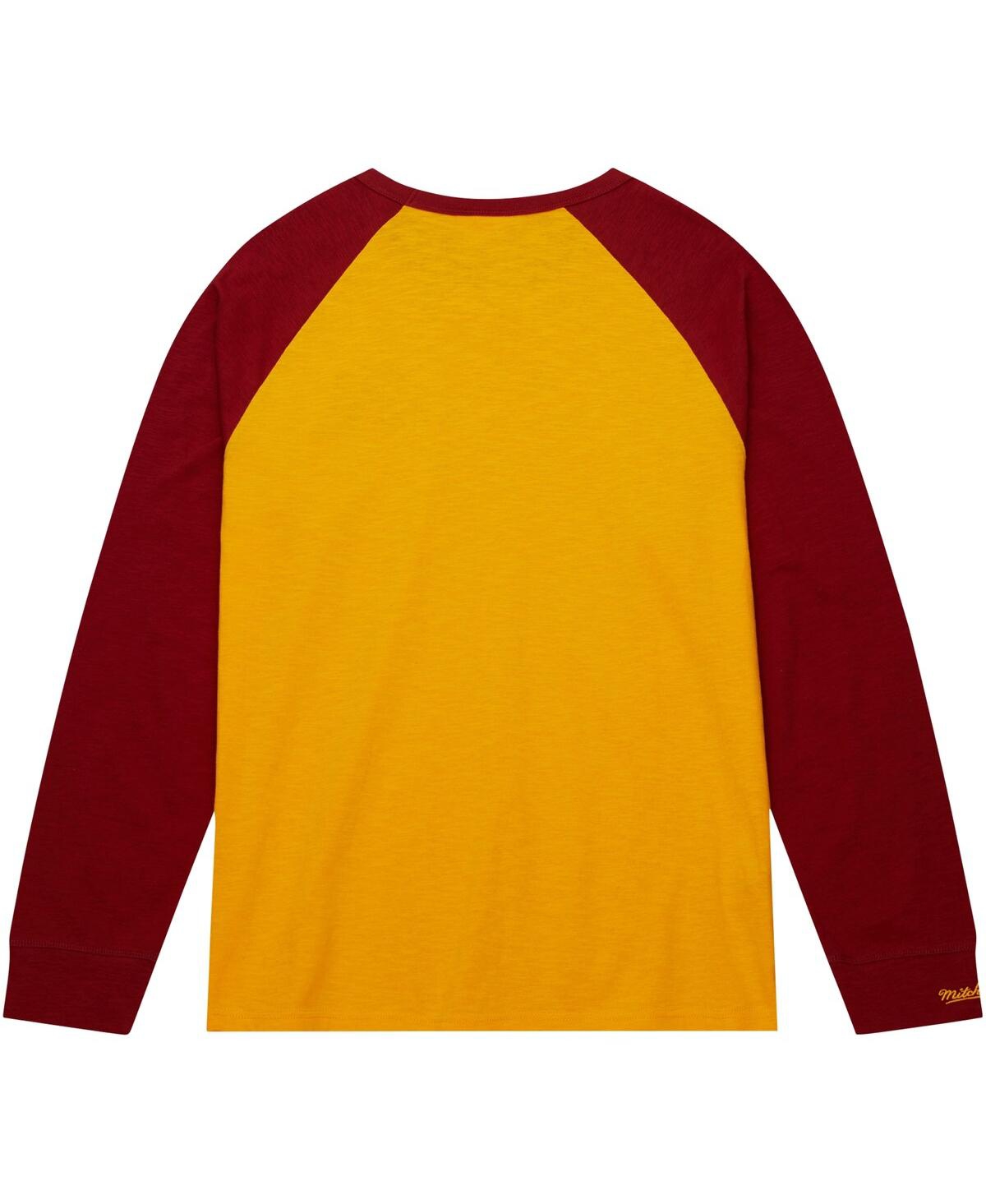 Shop Mitchell & Ness Men's  Gold Minnesota Golden Gophers Legendary Slub Raglan Long Sleeve T-shirt