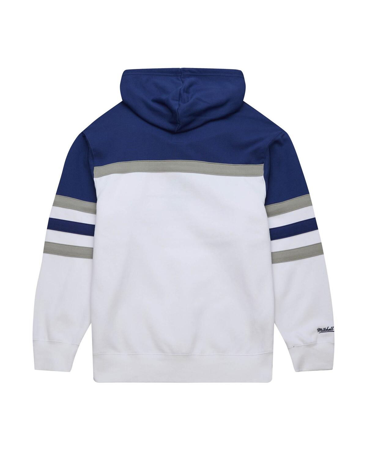 Shop Mitchell & Ness Men's  White, Blue Tampa Bay Lightning Head Coach Pullover Hoodie In White,blue