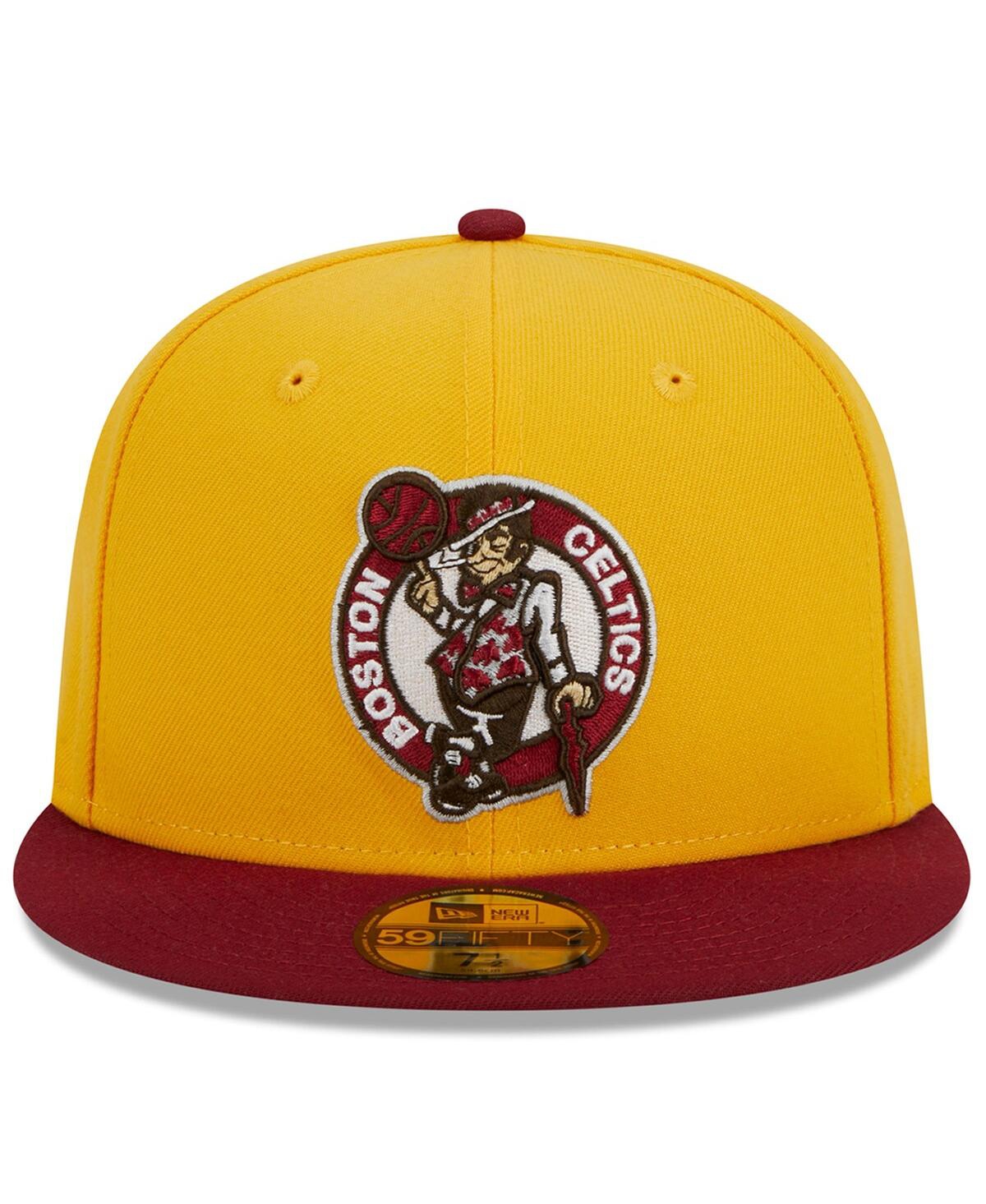 Men's New Era Red Boston Celtics Fall Leaves 2-Tone 59FIFTY Fitted Hat - Red