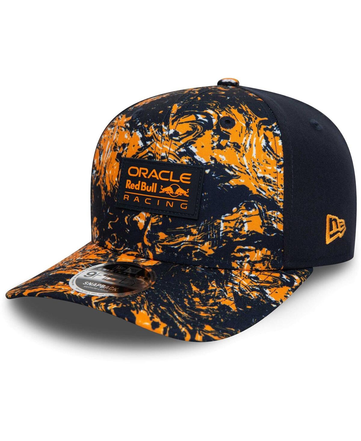Shop New Era Men's  Navy Red Bull Racing Allover Print 9fifty Adjustable Hat