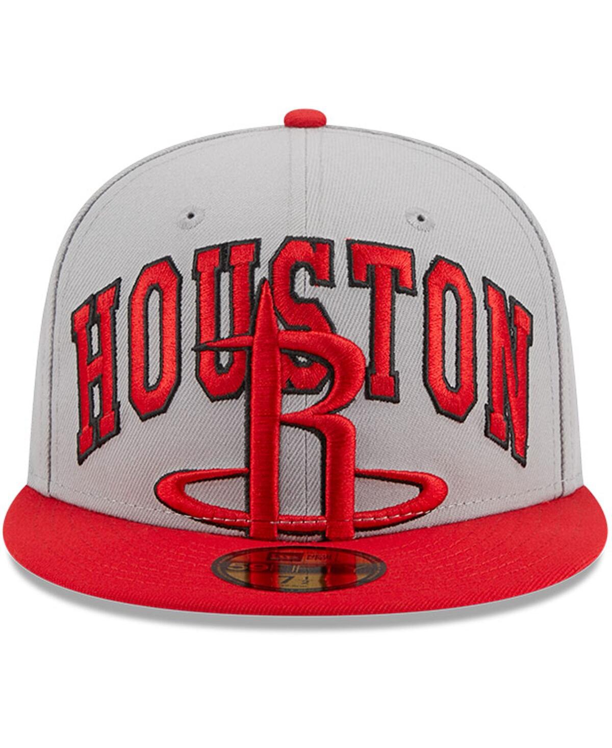 New Era Men's  Gray, Red Houston Rockets Tip-off Two-tone 59fifty Fitted Hat In Gray,red