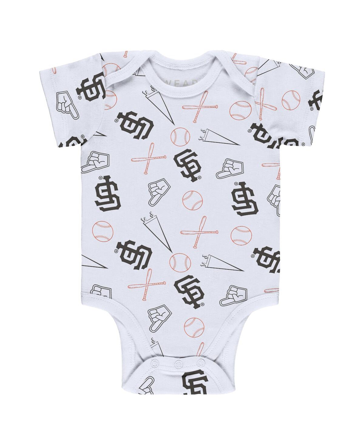Shop Wear By Erin Andrews Baby Boys And Girls  Gray, White, Black San Francisco Giants Three-piece Turn Me In Gray,white,black