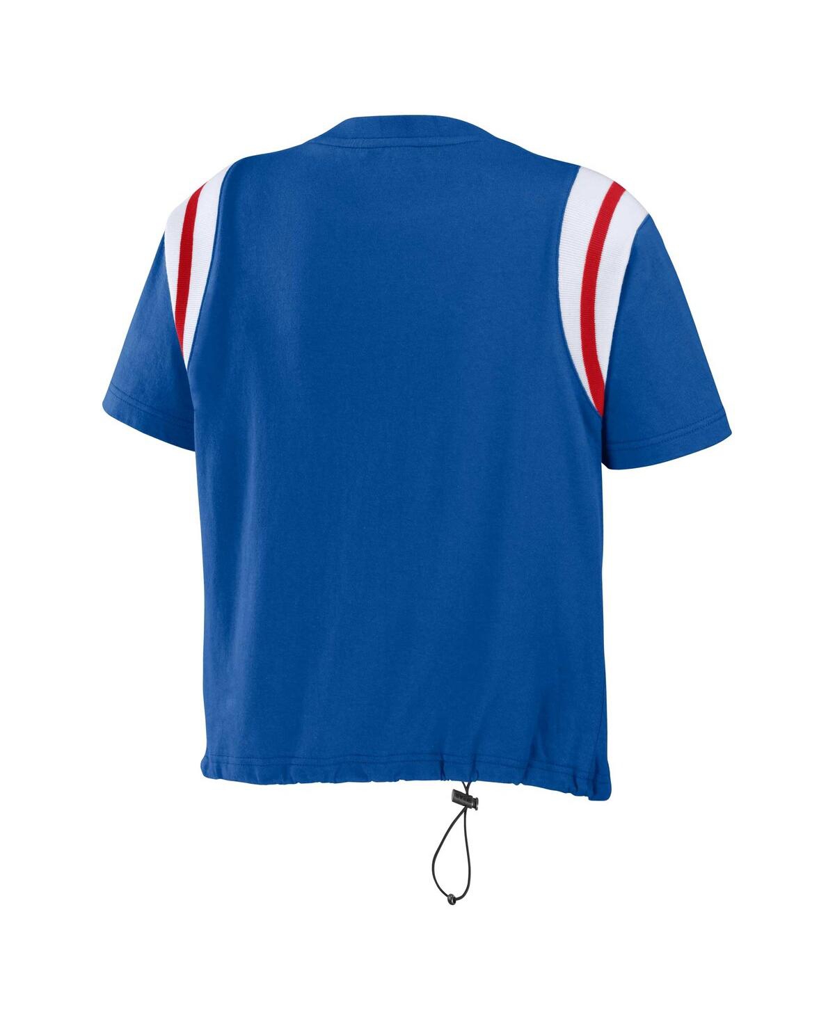 Wear By Erin Andrews Royal Buffalo Bills Cinched Colorblock T-shirt In Royal