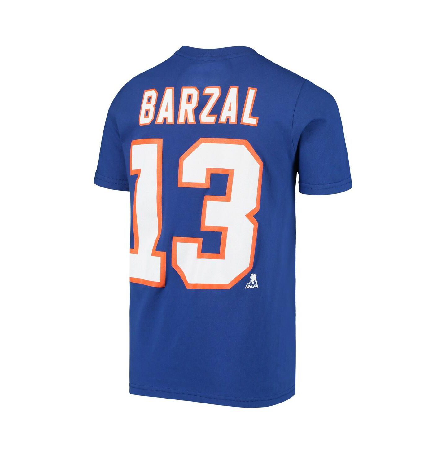 Футболка Outerstuff Mathew Barzal Royal New York Islanders Player Name and Number для мальчиков — фото 2