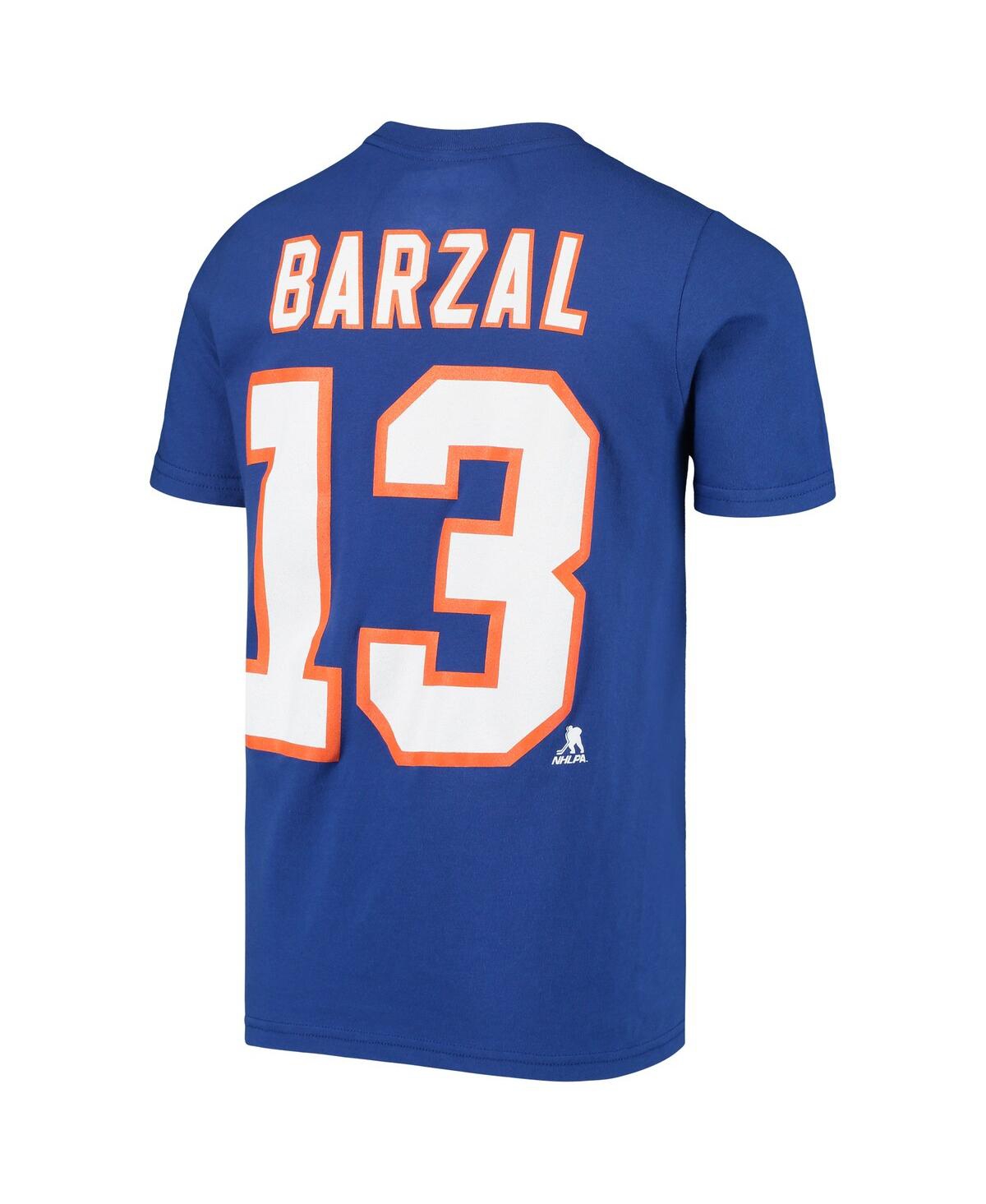 Big Boys Mathew BarzalNew York Islanders Player Name and Number T-shirt - Royal