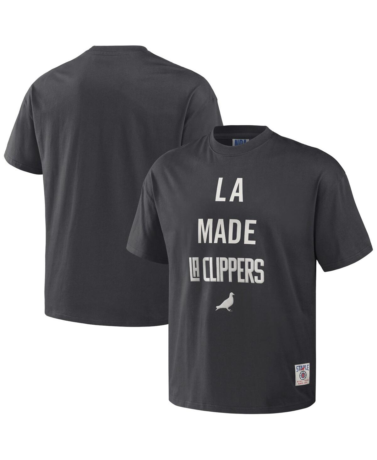 Men's Nba x Staple Anthracite La Clippers Heavyweight Oversized T-shirt - Anthracite