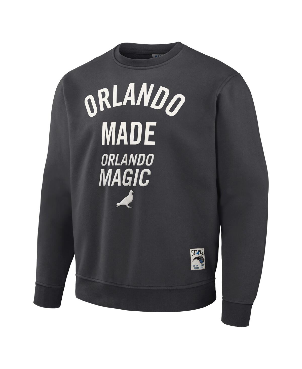 Shop Staple Men's Nba X  Anthracite Orlando Magic Plush Pullover Sweatshirt