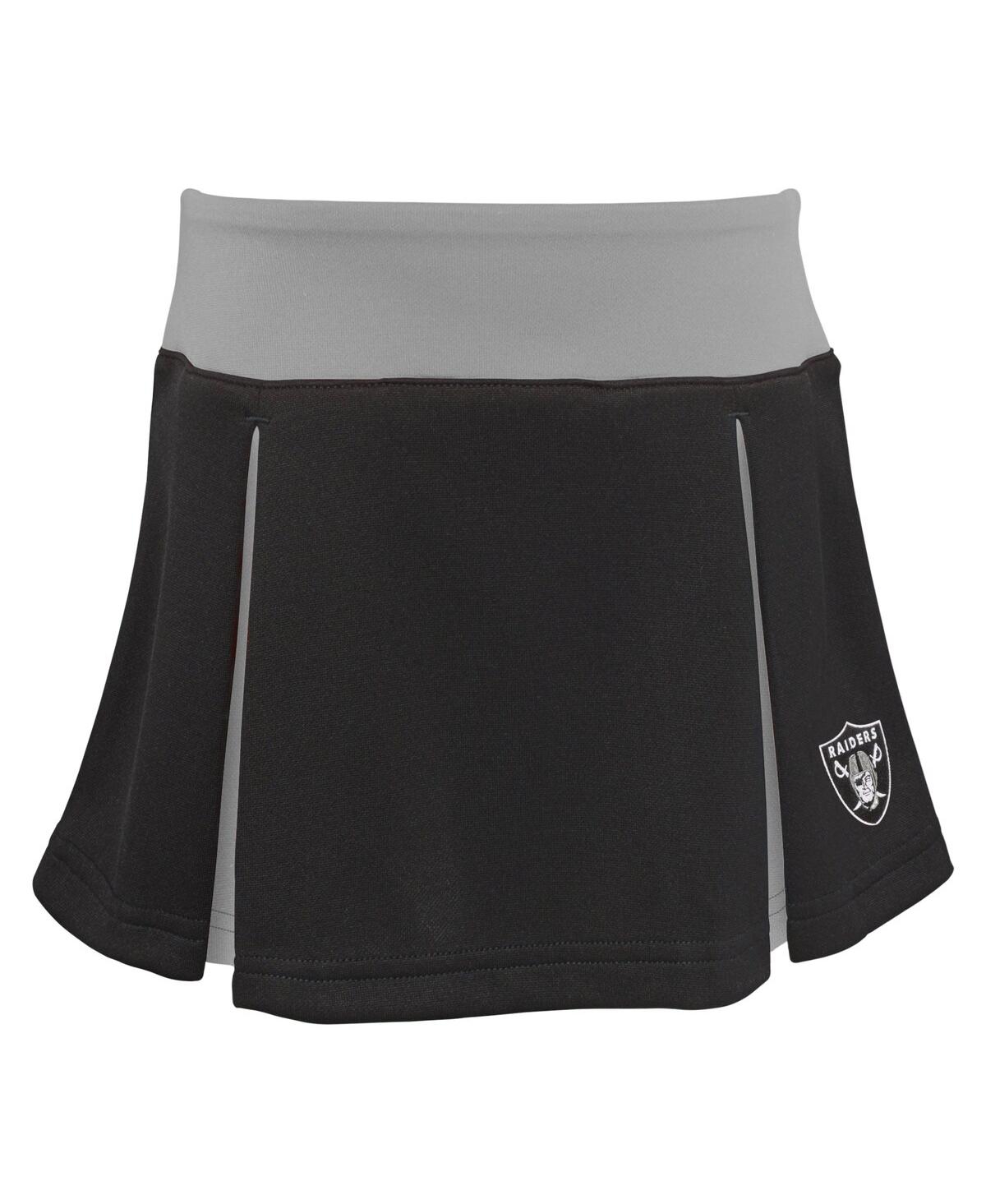 Outerstuff Girls Toddler Black Las Vegas Raiders Spirit Cheer Two-piece Cheerleader Set With Bloomers In Black