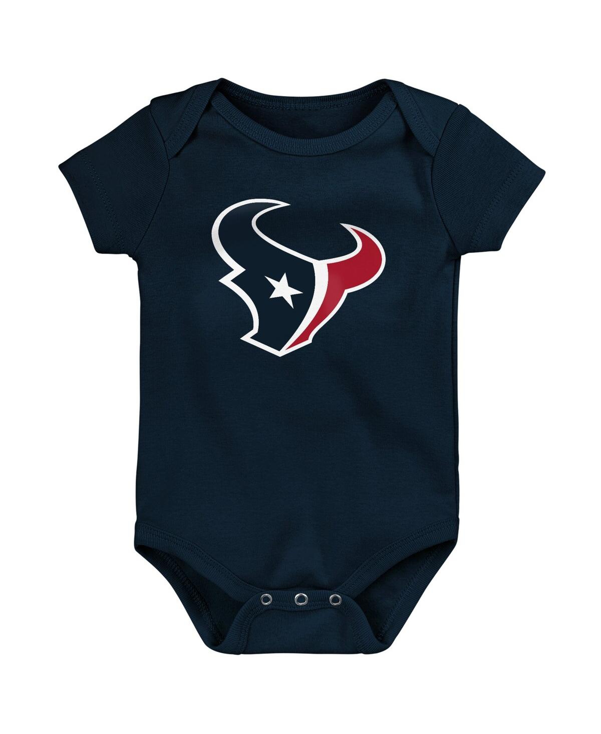 Outerstuff Baby Boys And Girls Navy, Red, Gray Houston Texans Born To Be 3-pack Bodysuit Set In Navy,red,gray