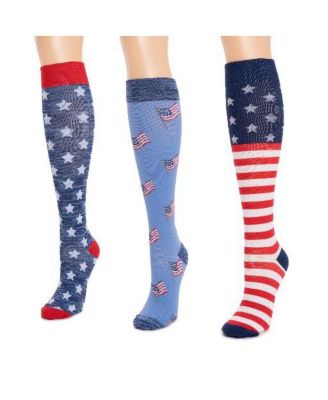 Men's Unisex 3 Pack Nylon Compression Knee-High Socks