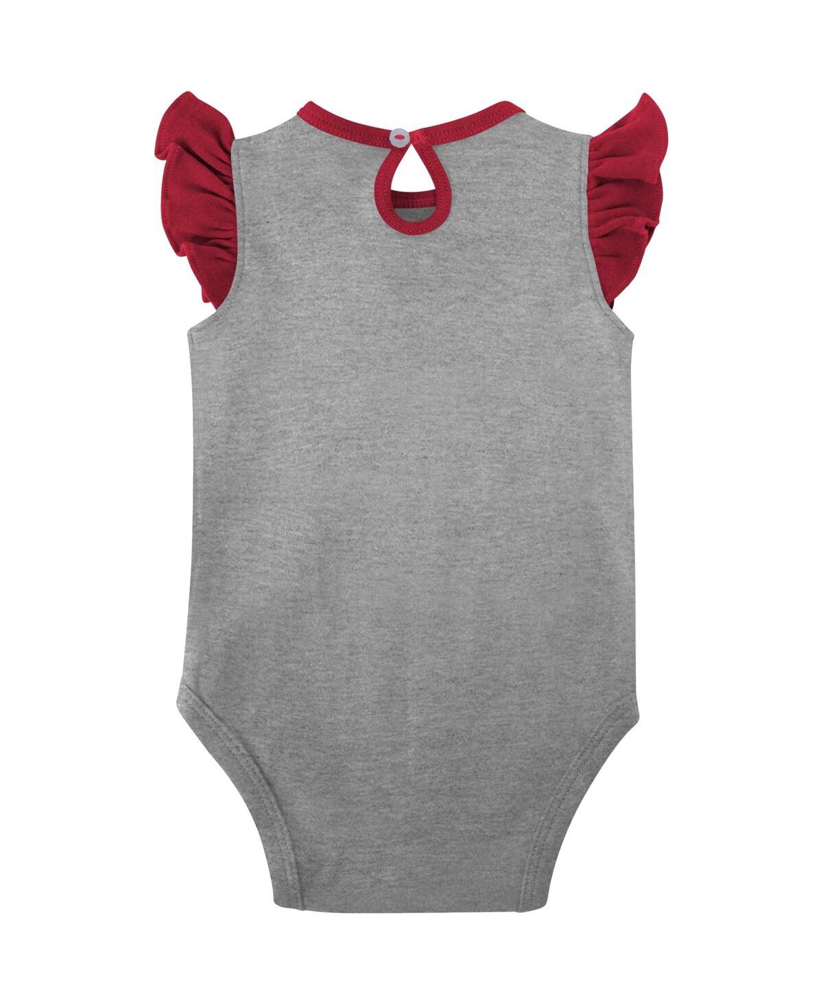 Shop Outerstuff Baby Girls Crimson, Gray Oklahoma Sooners Spread The Love 2-pack Bodysuit Set In Crimson,gray