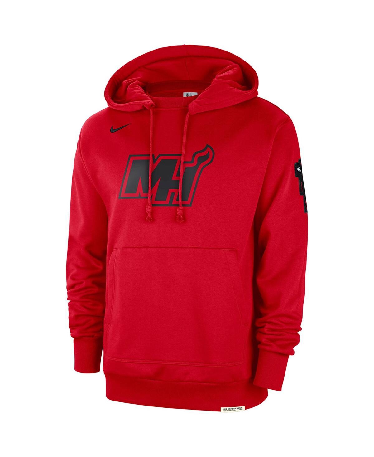 Men's NikeDistressed Miami Heat 2023/24 City Edition Courtside Standard Issue Pullover Hoodie - Red