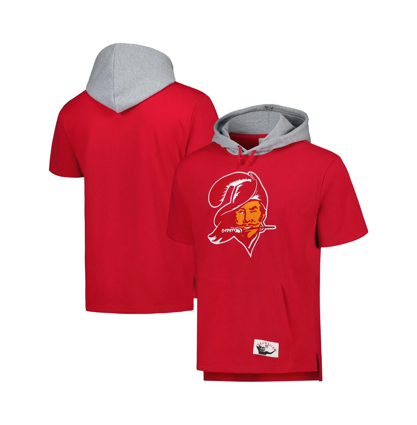 Мужское худи Mitchell & Ness Red Tampa Bay Buccaneers Postgame Short Sleeve — фото 1