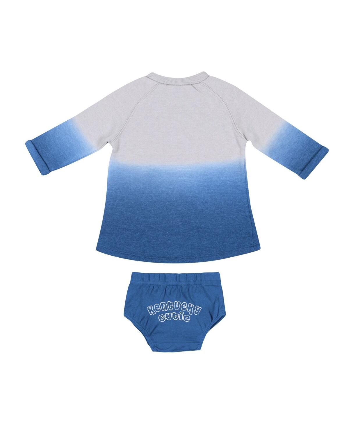 Shop Colosseum Baby Boys And Girls  Gray, Royal Distressed Kentucky Wildcats Hand In Hand Ombre Dress And  In Gray,royal