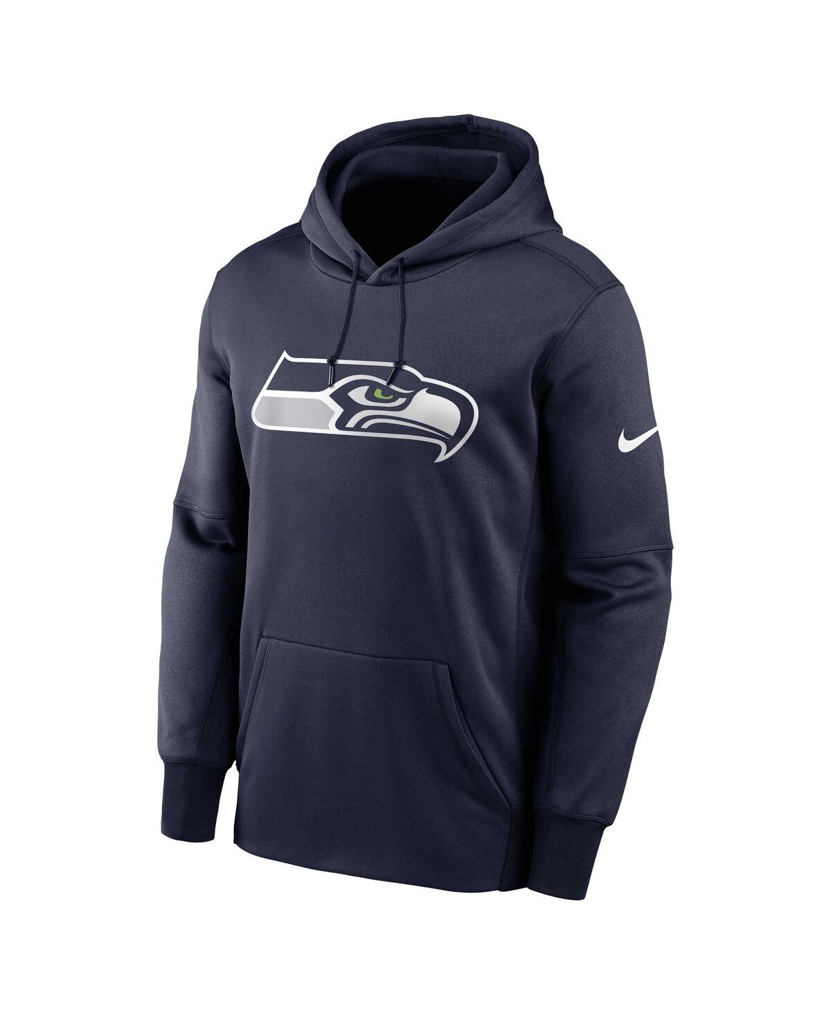 Shop Nike Men's  College Navy Seattle Seahawks Big And Tall Fan Gear Prime Logo Fleece Performance Pullove