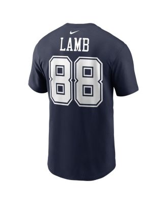 Men's CeeDee Lamb Navy Dallas Cowboys Player Name and Number T-shirt