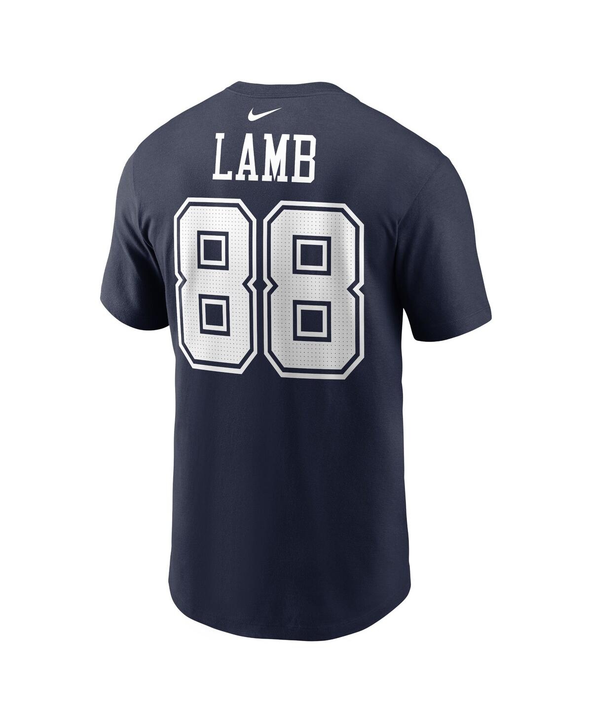 Nike Men's  Ceedee Lamb Navy Dallas Cowboys Player Name And Number T-shirt In Navy