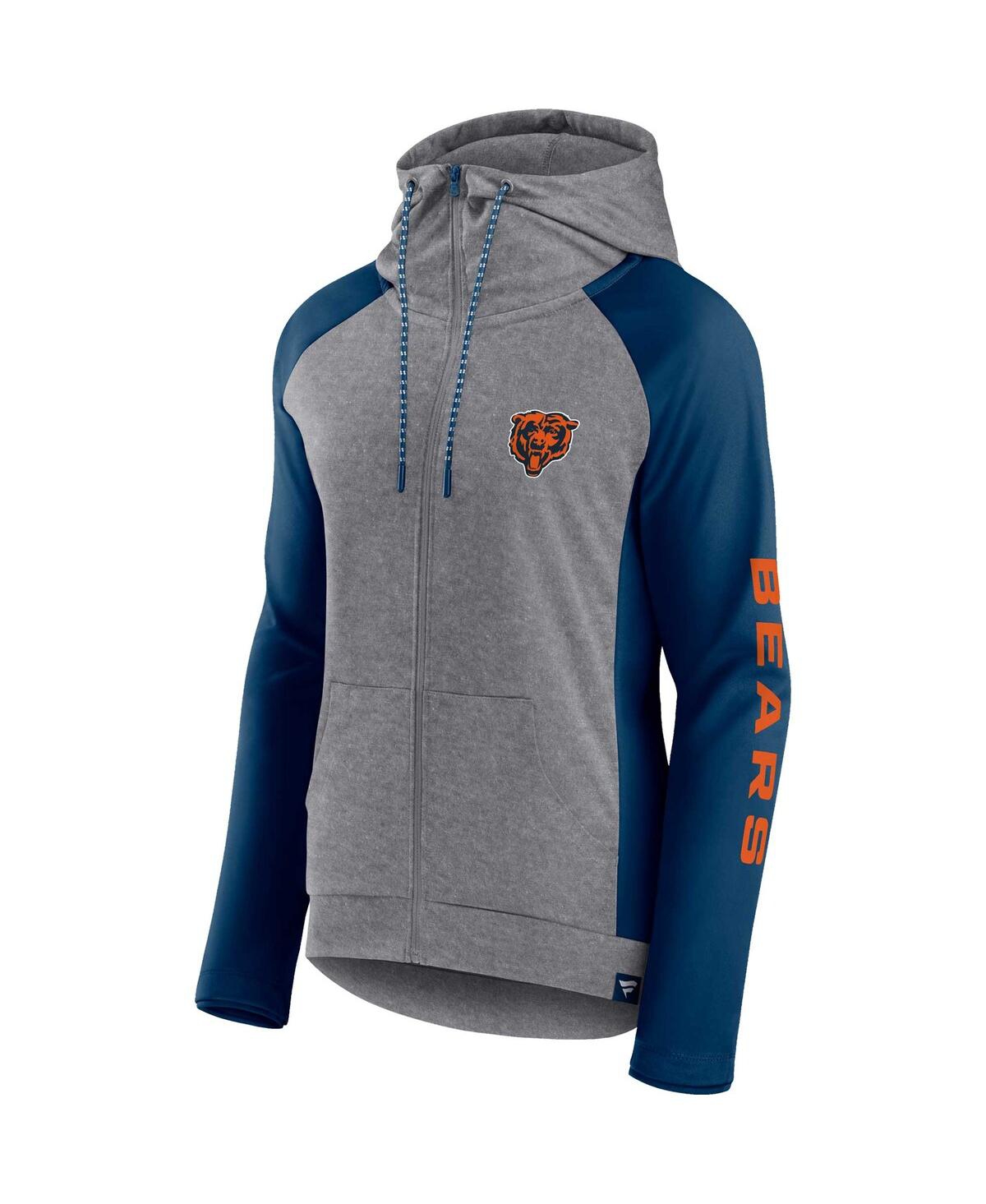 Women's Fanatics College Navy Chicago Bears Blind Side Lightweight Full-Zip Hoodie - College Navy