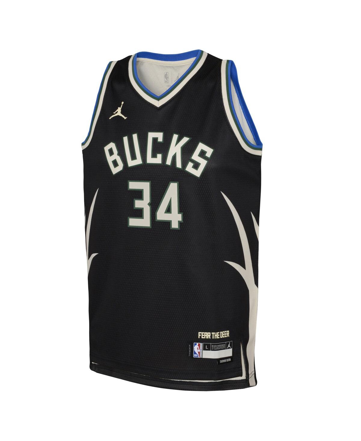 Big Boys Jordan Giannis AntetokounmpoMilwaukee Bucks Swingman Jersey - Statement Edition - Black