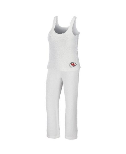 Женский комплект WEAR by Erin Andrews Women's Cream Kansas City Chiefs Plus Size Cozy Scoop Neck Tank Top and Pants Set