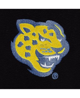 Men's Black Southern University Jaguars Puff Print Sliced Pullover Hoodie