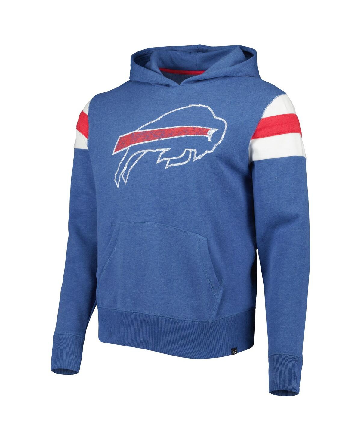 Men's '47 Brand HeatheredDistressed Buffalo Bills Premier Nico Pullover Hoodie - Royal