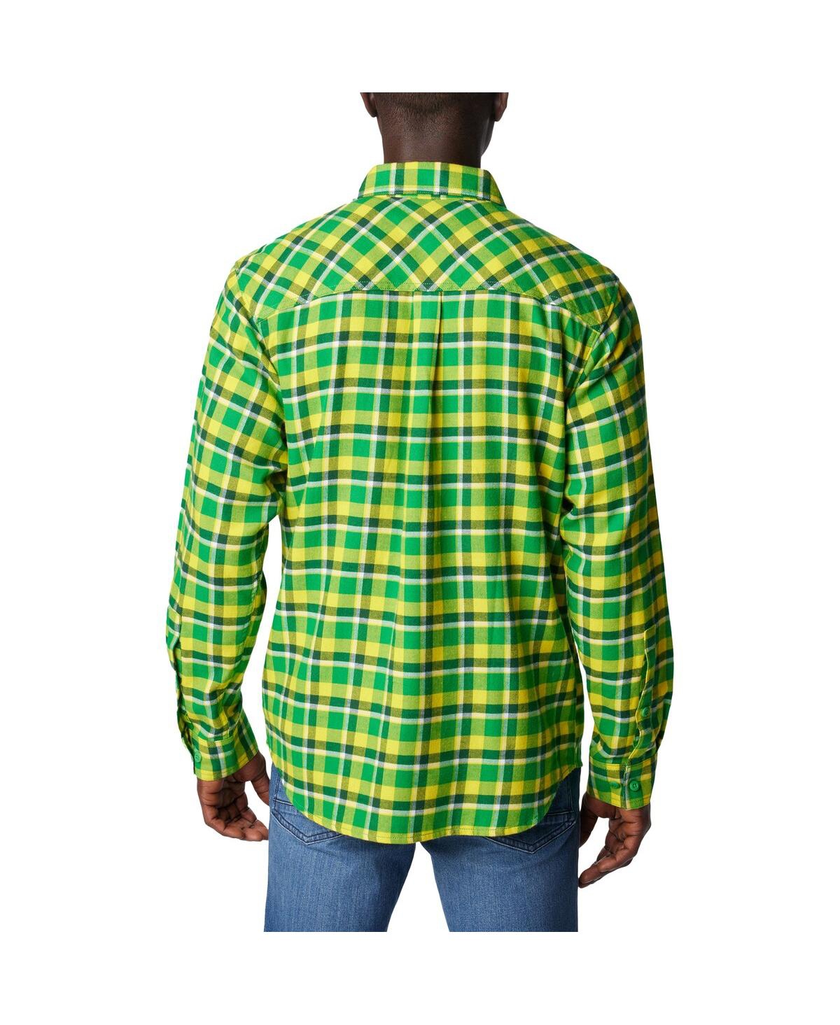 Shop Columbia Men's  Green Oregon Ducks Flare Gun Flannel Long Sleeve Shirt