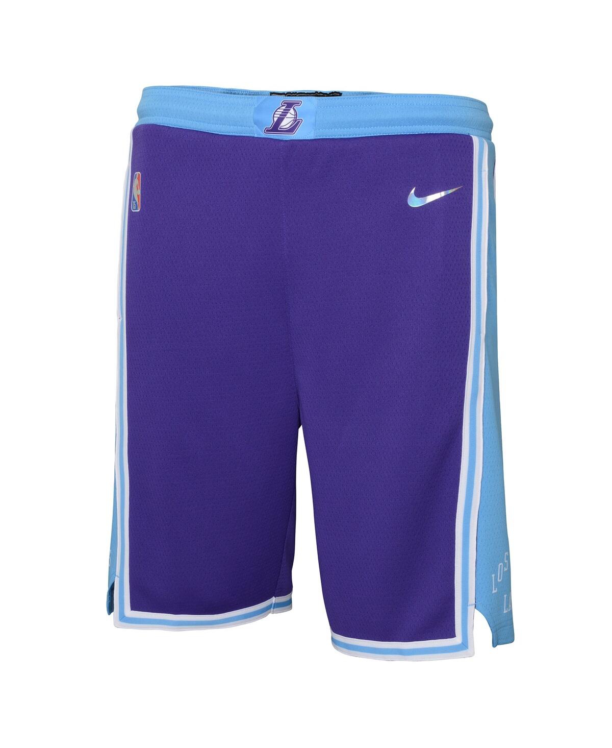 Nike Big Boys  Purple Los Angeles Lakers 2021/22 City Edition Courtside Swingman Shorts In Purple