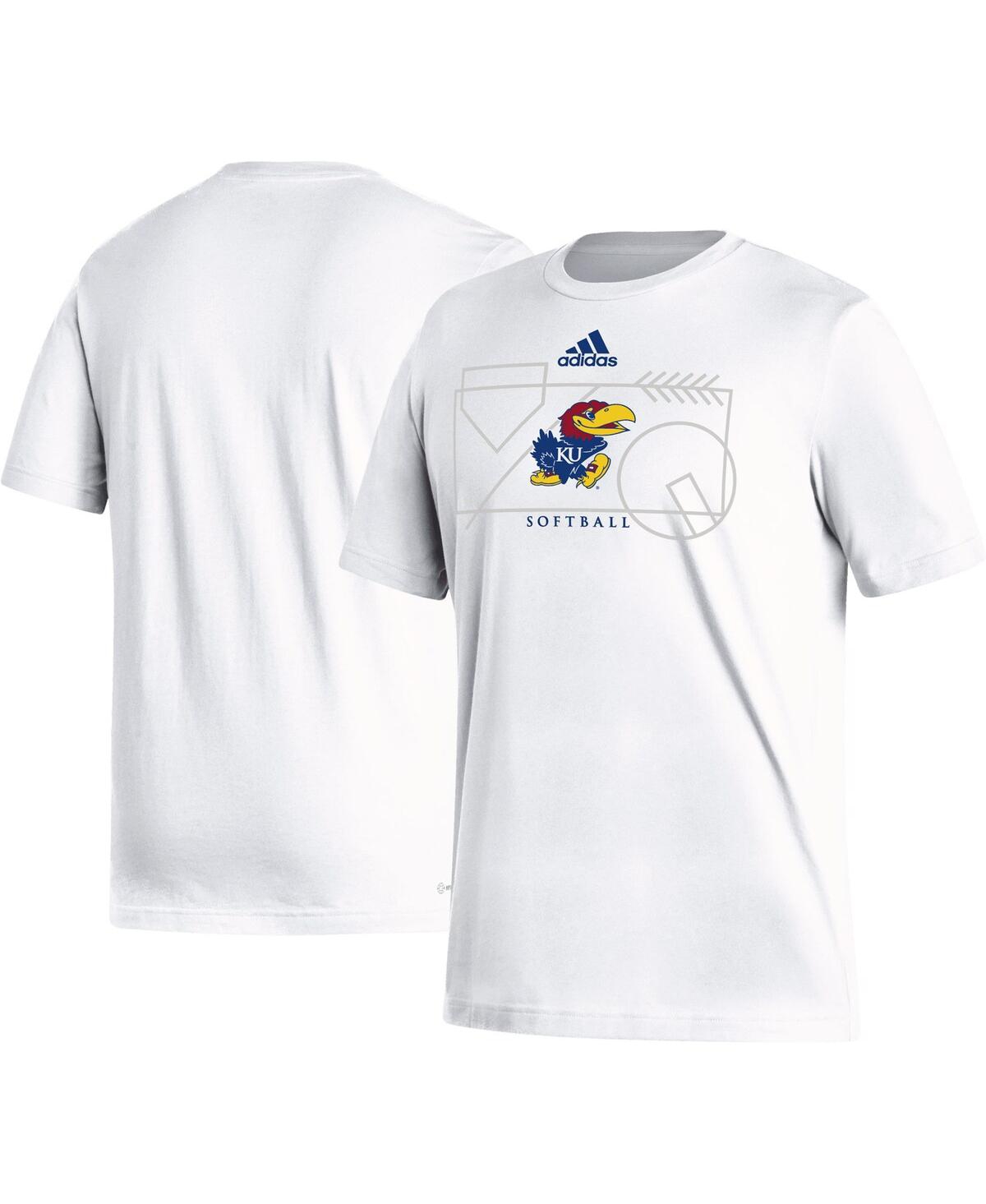 Shop Adidas Originals Men's Adidas White Kansas Jayhawks Locker Lines Softball Fresh T-shirt