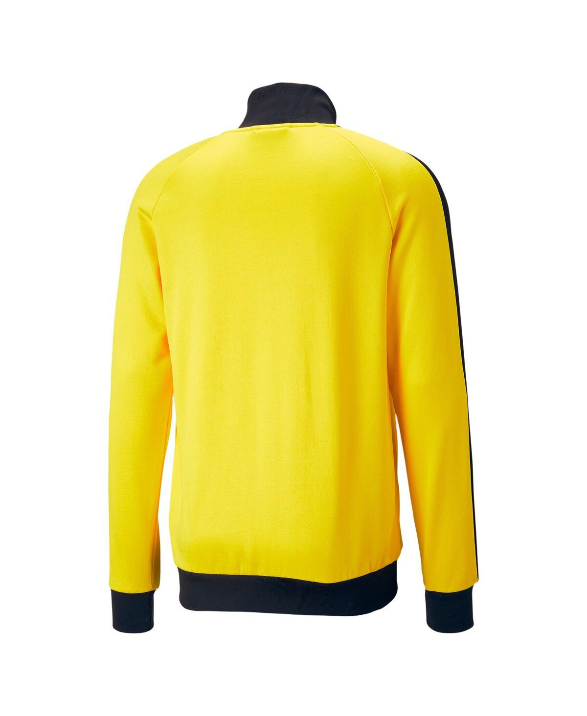 Shop Puma Men's  Yellow Borussia Dortmund Ftblheritage T7 Raglan Full-zip Track Jacket