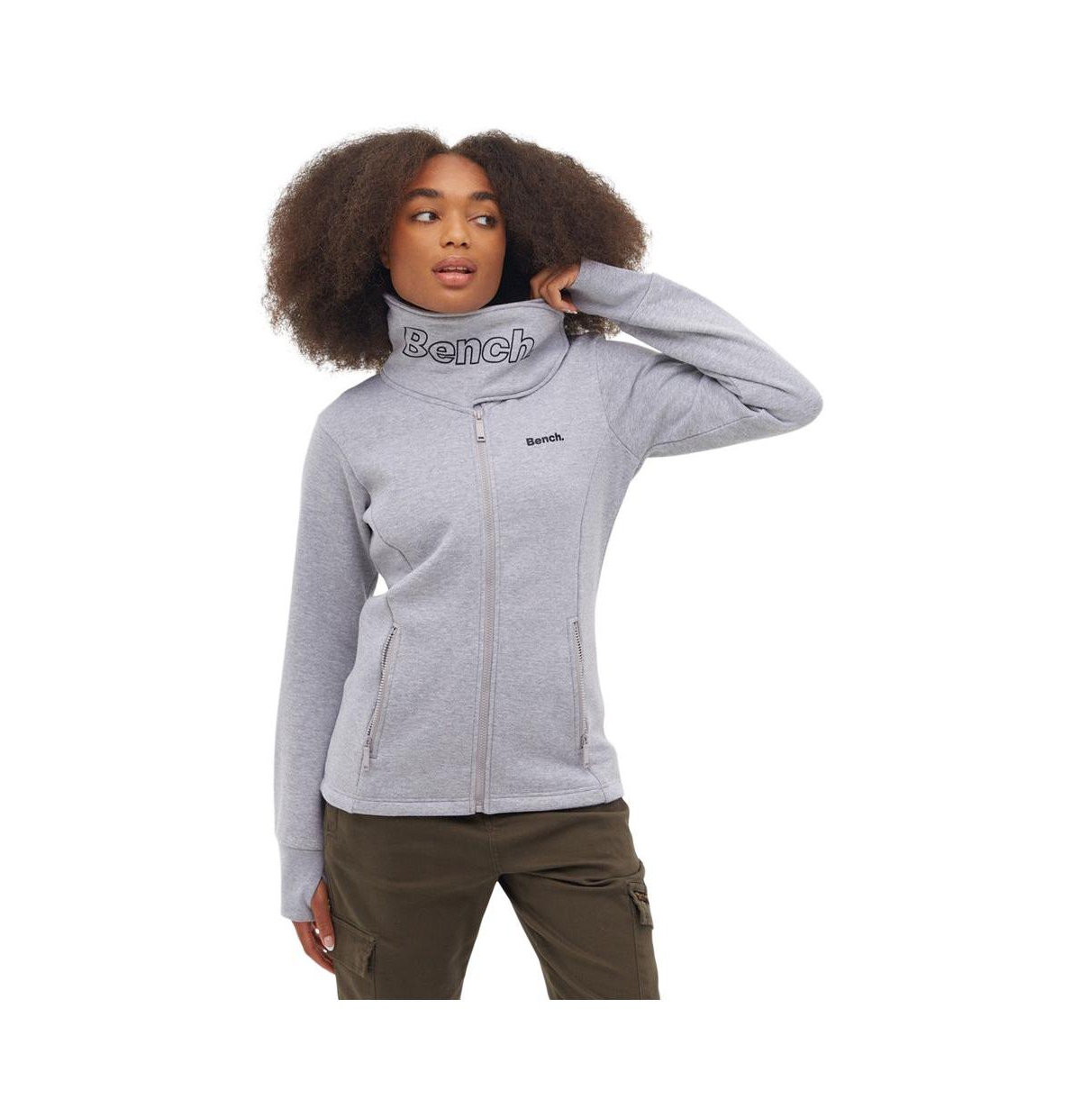 Womens Original Zip-Up Funnel Neck Sweatshirts - Grey