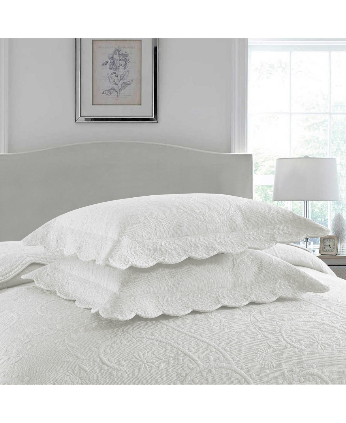 MarCielo 3 Pcs 100% Cotton Oversized Bedspread Set Lightweight Quilt Set Tx -