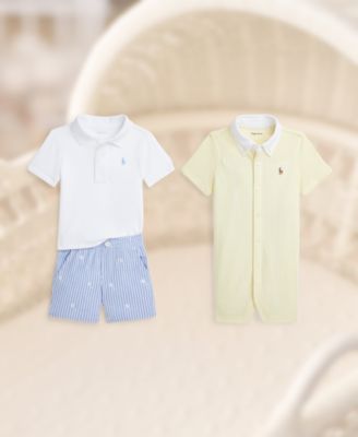 Polo Ralph Lauren Babys First Outing Bundle In Harbor Island Blue,white