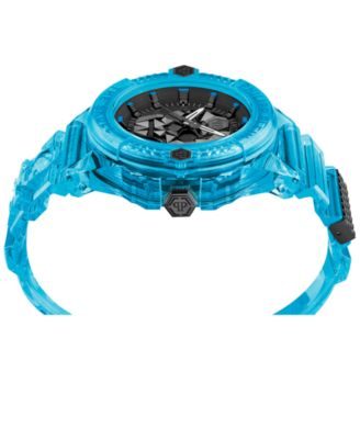 Unisex The Skull Scuba Duba Blue Silicone Strap Watch 44mm