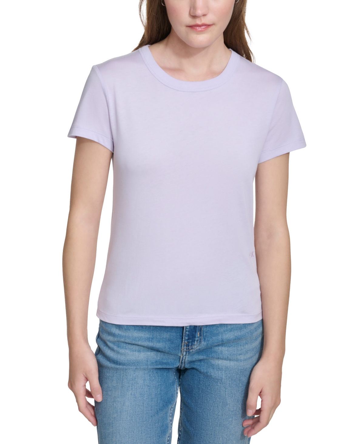 Calvin Klein Jeans Est.1978 Women's Embroidered Logo Short-sleeve T-shirt In Orchid