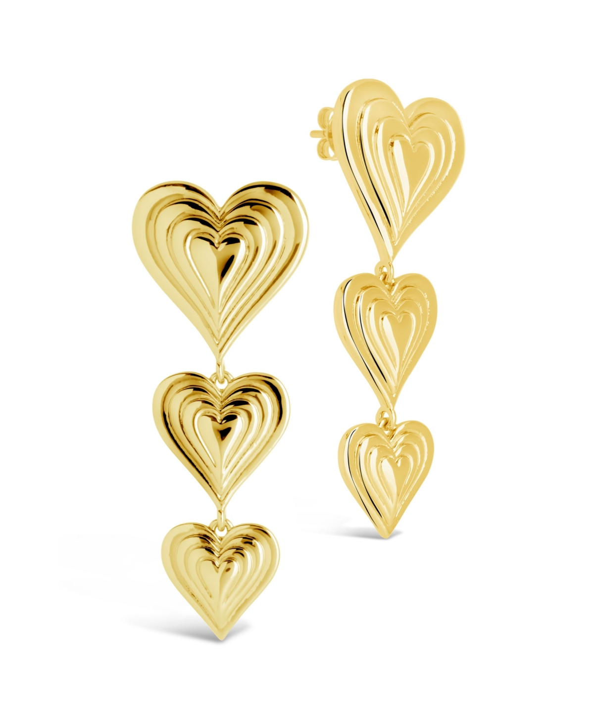 Shop Sterling Forever Silver-tone Or Gold-tone Beating Heart Drop Studs