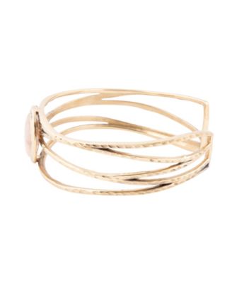 Terra Genuine Peach Moonstone Kite Cuff Bracelet