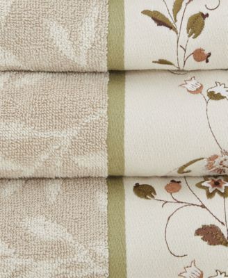 Cotton 6-Pc. Embroidered Serene Jacquard Towel Set