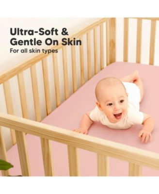 Waterproof Crib Sheets for Boys, Girls, 2pk Baby Fitted Crib Sheet, Waterproof Crib Mattress Protector Sheets