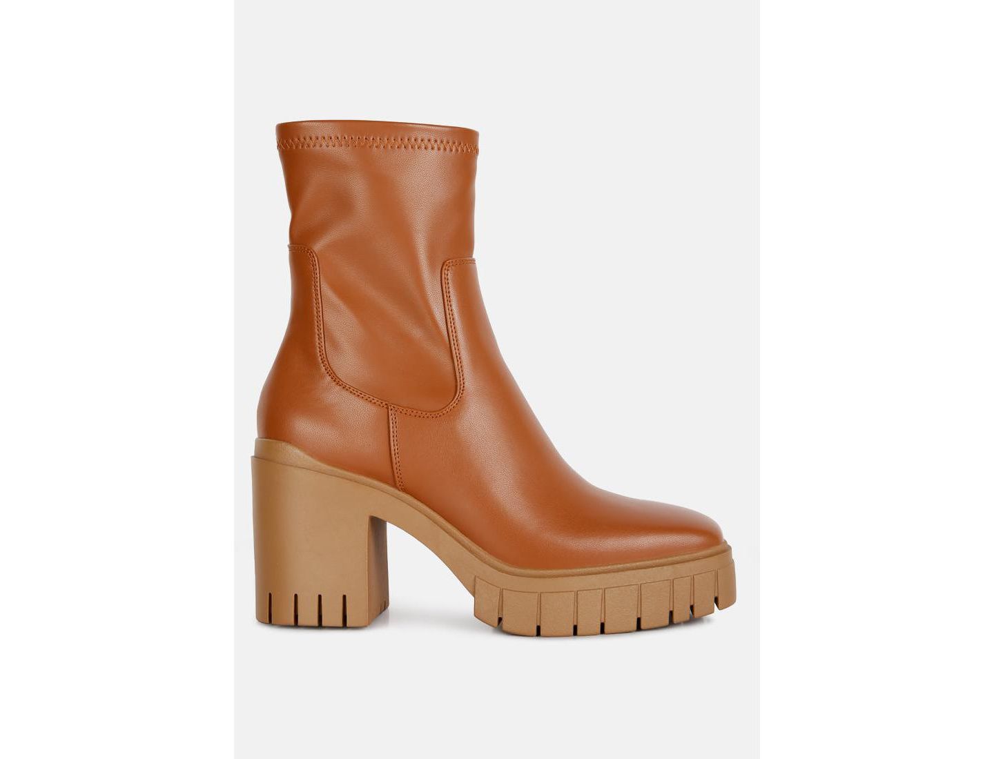 Женские ботинки London Rag Kokum Faux Leather Platform Ankle, цвет: Бежевый / Хаки — фото 1
