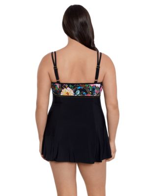Women's True Romance Empire Princess Seam Long Torso Swim Dress