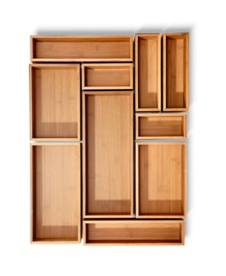 10-Piece Bamboo Storage Organizer Box Set