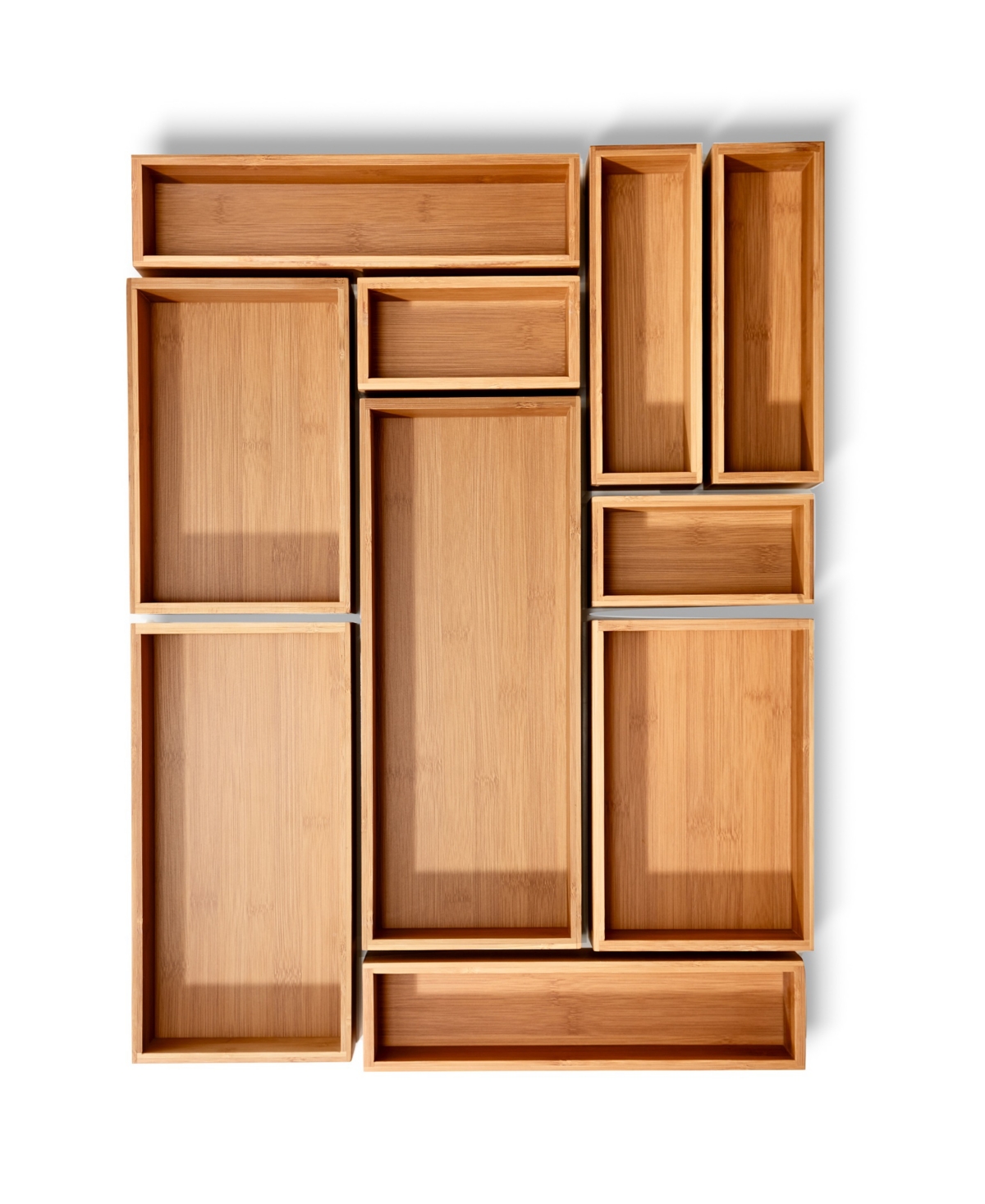 Seville Classics 10-piece Bamboo Storage Organizer Box Set In Bamboo