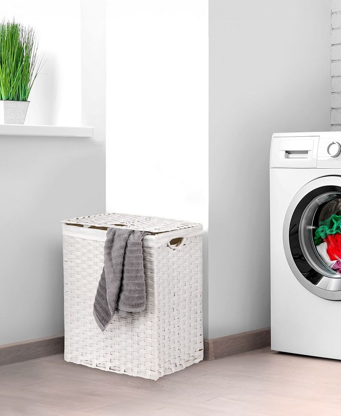 Seville Classics Handwoven Lidded Laundry Hamper Macy's