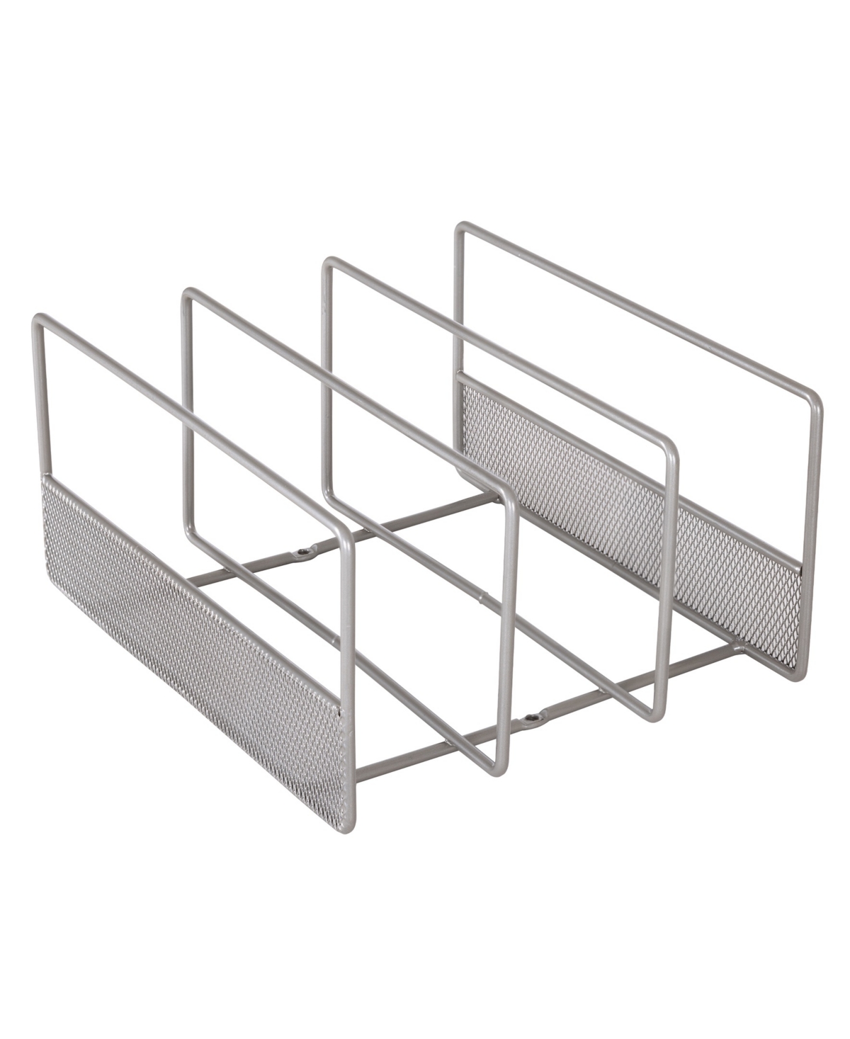 Seville Classics 3-slot Kitchen Pot, Pan Cookie Sheet Organizer In Nickel