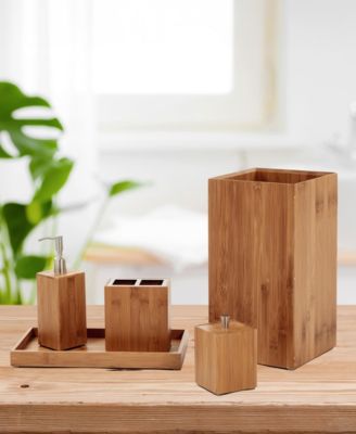 5-Piece Bamboo Bath and Vanity Set