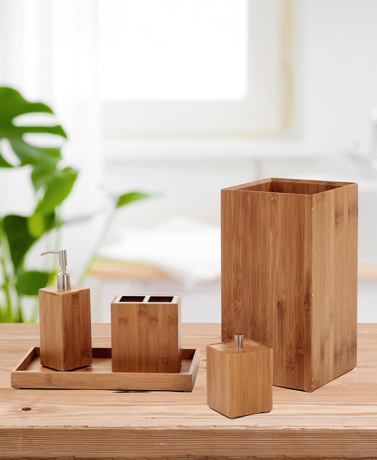 Seville Classics 5-piece Bamboo Bath And Vanity Set In Bamboo