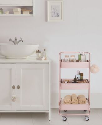 3-Tier Steel Cart with Handle